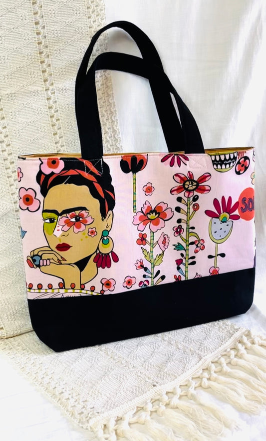 Frida (pink) - Small Tote Bag