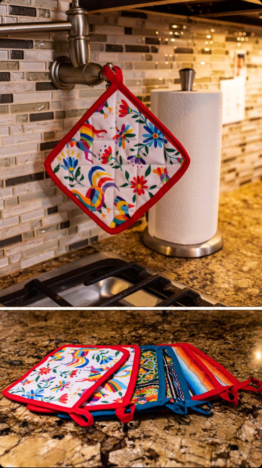 Mexican Otomi inspired Fabric Pot holder/Trivet